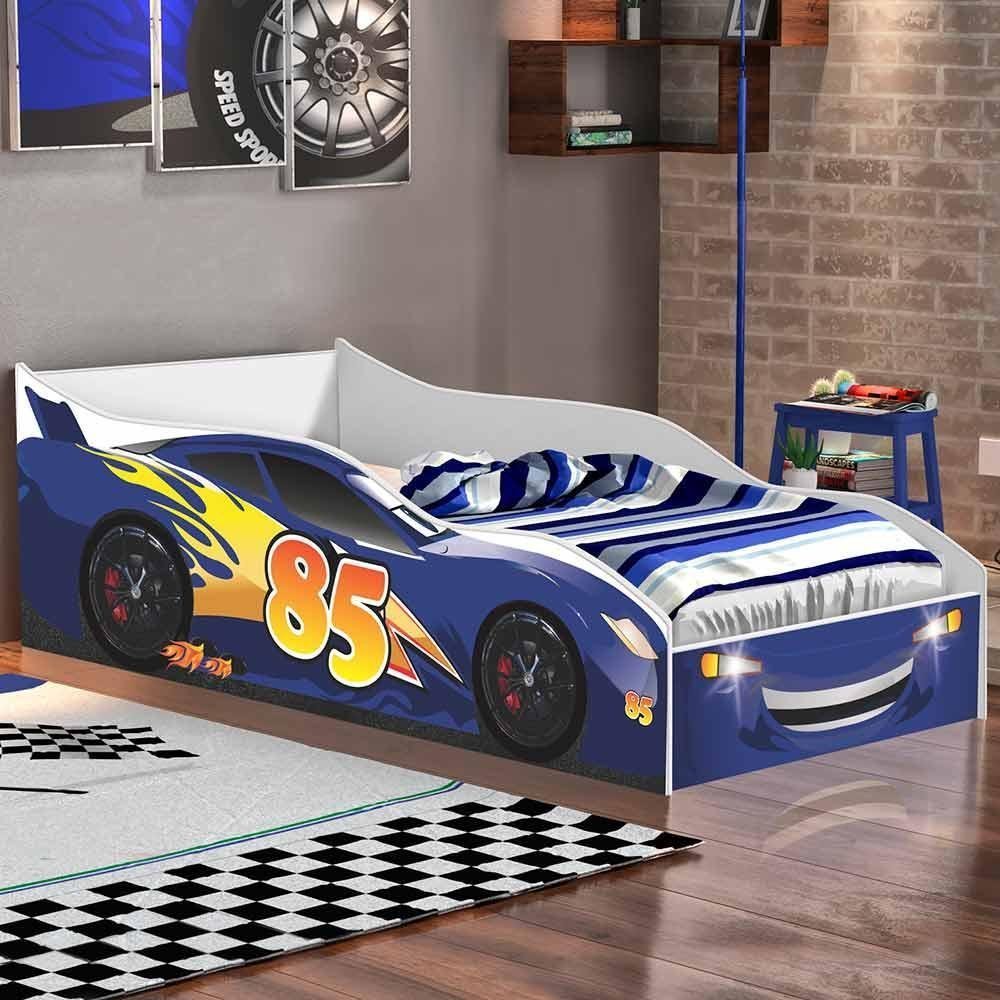 Cama Carro drift infantil azul JA Móveis