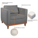 Ver imagem 6 de Poltrona Decorativa Suede Esper Cinza