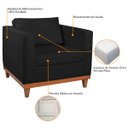 Ver imagem 6 de Poltrona Decorativa Suede Esper Preto