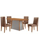 Ver imagem 2 de Mesa de Jantar Diane 120cm Tampo Mdf Laminado com 4 Cadeiras Safira Moderna Mobília