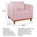 Ver imagem 3 de Poltrona Decorativa Suede Esper Rosa Bebê