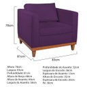 Ver imagem 3 de Poltrona Decorativa Suede Esper Roxo