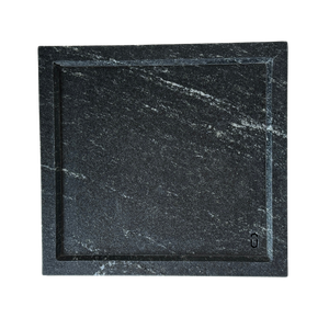 Bandeja Lavabo com Rebaixo Italiano Granito Preto Via Lactea Vintage 32x30cm