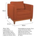 Ver imagem 3 de Poltrona Decorativa Suede Esper Laranja Terracota