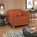 Ver imagem 1 de Poltrona Decorativa Suede Esper Laranja Terracota
