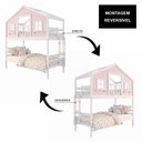 Ver imagem 6 de Beliche Infantil Casinha Dos Sonhos com Varanda Madeira Maciça Rosa e Branco