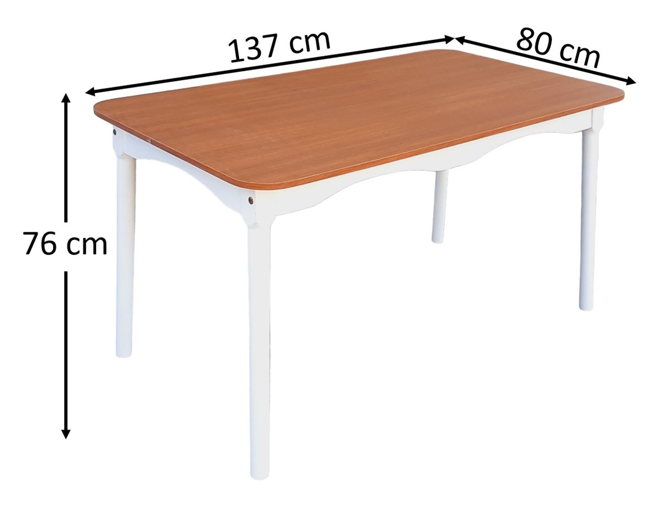 Jogo de Jantar Colonial Brisa Mesa 137x80 Cm + 06 Cadeiras Mel ( Tampo Mel ) Base Branca - 9