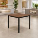 Ver imagem 1 de Mesa Cozinha e Refeitório 4 Lugares Quadrada 90cm x 90cm Pés Metal Casa Lar Cor:Nogal com Preto