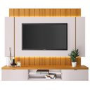 Ver imagem 3 de Painel para Tv 55 Pol Ripado com Bancada Suspensa Luzzi B01 Off White Cinamomo - Lyam Decor