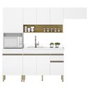 Ver imagem 1 de Armário de Cozinha Completa 120 com Balcão para Pia 9 Portas Madrid - Freijó/supremo