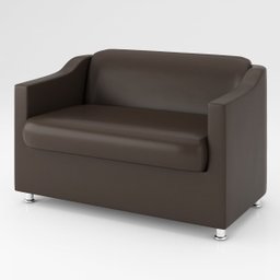 Sofá Namoradeira Tilla Confortável Courino – Balaqui Decor Cor:Marrom - 1