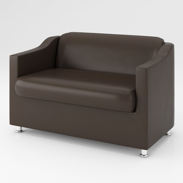 Sofá Namoradeira Tilla Confortável Courino – Balaqui Decor Cor:Marrom
