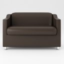 Ver imagem 3 de Sofá Namoradeira Tilla Confortável Courino – Balaqui Decor Cor:Marrom