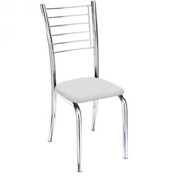 Kit 6 Cadeiras Iara Cromada para Cozinha-Corino Branco-Gat Magazine - 2