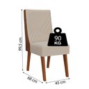 Ver imagem 2 de Conjunto com 2 Cadeiras Estofadas Sala de Jantar Tifany Madeirado/bege Claro Viero