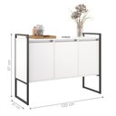 Ver imagem 3 de Conjunto Aparador Industrial 2 e 3 Portas Branco Preto