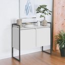 Ver imagem 5 de Conjunto Aparador Industrial 2 e 3 Portas Branco Preto