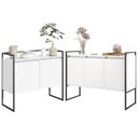 Ver imagem 1 de Conjunto Aparador Industrial 2 e 3 Portas Branco Preto