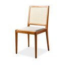 Ver imagem 1 de Cadeira Cecilia Linho Branco e Tela Sextavada Natural com Estrutura Mel - 74130