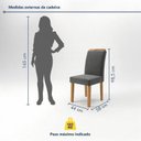 Ver imagem 4 de Conjunto de Mesa de Jantar 6 Lugares Isla e Lyra Tampo Vidro/MDF Cinamomo Off White e Grafite
