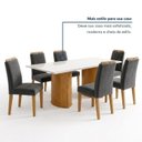 Ver mais imagens de Conjunto de Mesa de Jantar 6 Lugares Isla e Lyra Tampo Vidro/MDF Cinamomo Off White e Grafite