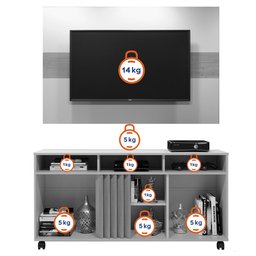 Rack com Painel para TV Viena Valdemóveis - 8