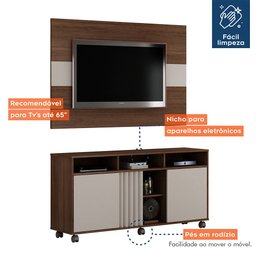 Rack com Painel para TV Viena Valdemóveis - 6