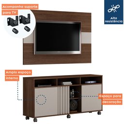 Rack com Painel para TV Viena Valdemóveis - 7