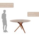 Ver imagem 5 de Conjunto Sala de Jantar Mesa 135cm Tampo Redondo Texturizado e 4 Cadeiras Hope Marrom/Preto/Imbuia/o