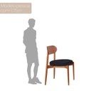 Ver imagem 7 de Conjunto Sala de Jantar Mesa 135cm Tampo Redondo Texturizado e 4 Cadeiras Hope Marrom/Preto/Imbuia/o