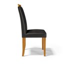 Ver imagem 5 de Kit com 4 Cadeiras Ana Madeira Maciça Estofadas para Mesa de Jantar Courino Preto 503