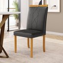 Ver mais imagens de Kit com 4 Cadeiras Ana Madeira Maciça Estofadas para Mesa de Jantar Courino Preto 503