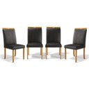 Ver imagem 1 de Kit com 4 Cadeiras Ana Madeira Maciça Estofadas para Mesa de Jantar Courino Preto 503