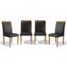 Kit com 4 Cadeiras Ana Madeira Maciça Estofadas para Mesa de Jantar Courino Preto 503 - 1