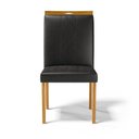 Ver imagem 6 de Kit com 4 Cadeiras Ana Madeira Maciça Estofadas para Mesa de Jantar Courino Preto 503