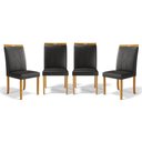 Ver imagem 1 de Kit com 4 Cadeiras Ana Madeira Maciça Estofadas para Mesa de Jantar Courino Preto 503