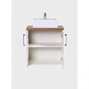 Ver imagem 3 de Gabinete para Banheiro Paris 2 Prateleiras MDF 60cm Amadeirado com Branco On Móveis