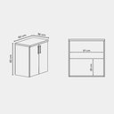 Ver imagem 2 de Gabinete para Banheiro Paris 2 Prateleiras MDF 60cm Amadeirado com Branco On Móveis