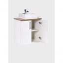 Ver imagem 4 de Gabinete para Banheiro Paris 2 Prateleiras MDF 60cm Amadeirado com Branco On Móveis