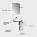 Ver imagem 5 de Gabinete para Banheiro Paris 2 Prateleiras MDF 60cm Amadeirado com Branco On Móveis