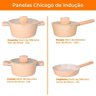 Jogo de Panelas de Indução Antiaderente Cerâmica Chicago Bege 4 Peças - Casambiente - 5