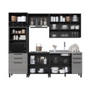 Ver imagem 2 de Cozinha Modulada Completa 5 Peças 270cm 9 Portas 6 Gavetas sem Tampo Mônaco Cinza Chumbo/Titânio