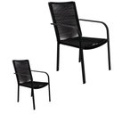 Ver imagem 1 de Kit 2 Cadeira Área Gourmet Alumínio Corda Sintética Cor:preto