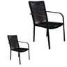 Kit 2 Cadeira Área Gourmet Alumínio Corda Sintética Cor:preto - 1