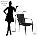 Ver imagem 5 de Kit 2 Cadeira Área Gourmet Alumínio Corda Sintética Cor:preto