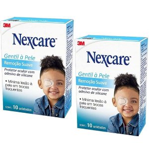 Kit com 2 Caixas de Protetor Ocular Nexcare Infantil Remoção Suave