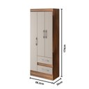 Ver imagem 4 de Quarto Infantil com Cômoda 8 Gavetas e Guarda-Roupa 3 Portas e 2 Gavetas Ninho Marrom/Castanho/Off White