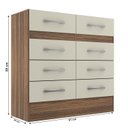 Ver imagem 3 de Quarto Infantil com Cômoda 8 Gavetas e Guarda-Roupa 3 Portas e 2 Gavetas Ninho Marrom/Castanho/Off White