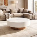Ver imagem 1 de Mesa de Centro 60cm Off White com Vidro Off White
