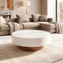 Ver imagem 1 de Mesa de Centro 60cm Off White com Vidro Off White Aurora